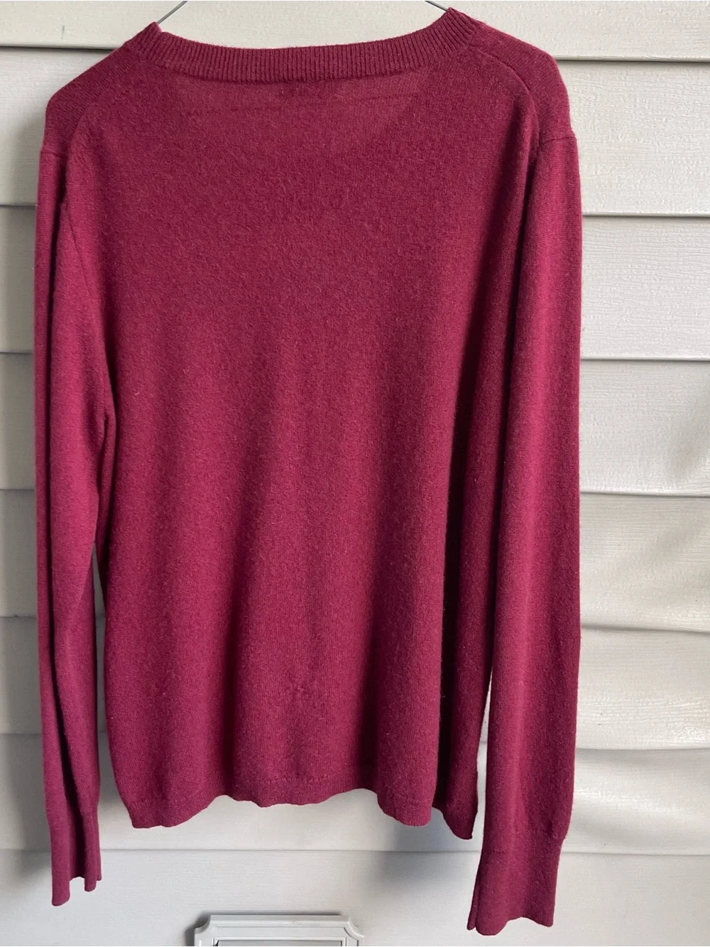 J. Crew Luxury Cashmere Sweater Womens Size XXL Burgundy Holiday Money